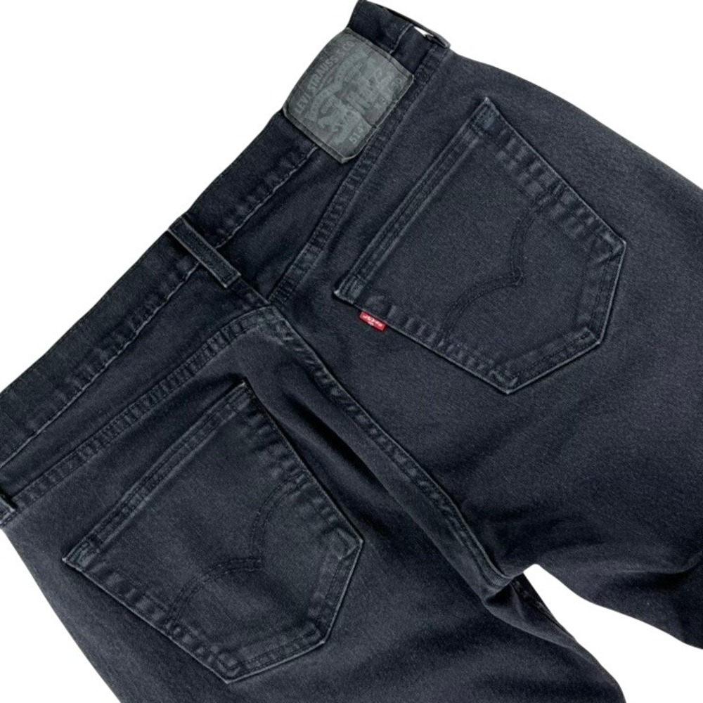 Levi's 514 Straight Black Jeans Men's W34 L30 Classic Dark Denim Everyday Casual